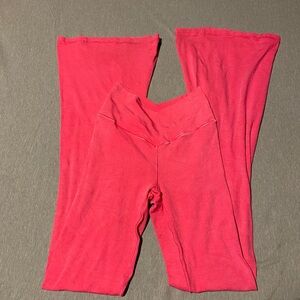 Vibrant Pink Aerie Flared Pants